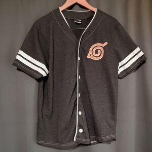 Naruto Shippuden Anime Gray Baseball Jersey Hot Topic Exclusive Size X-Large
